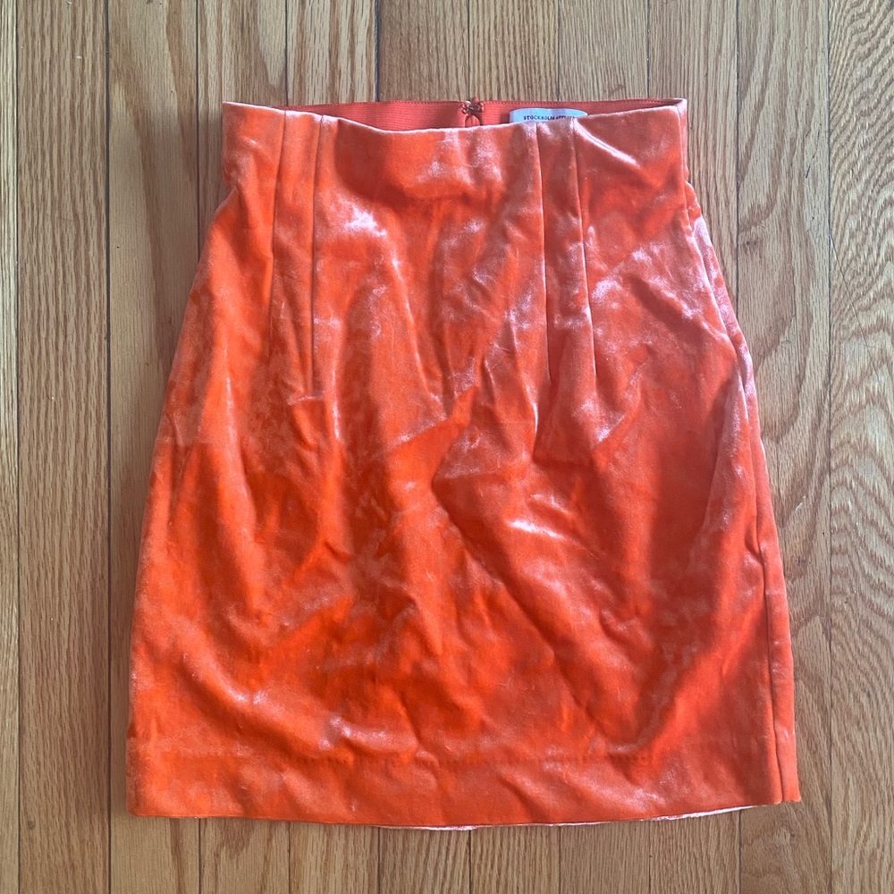 Orange Velvet & Other Stories Mini Skirt